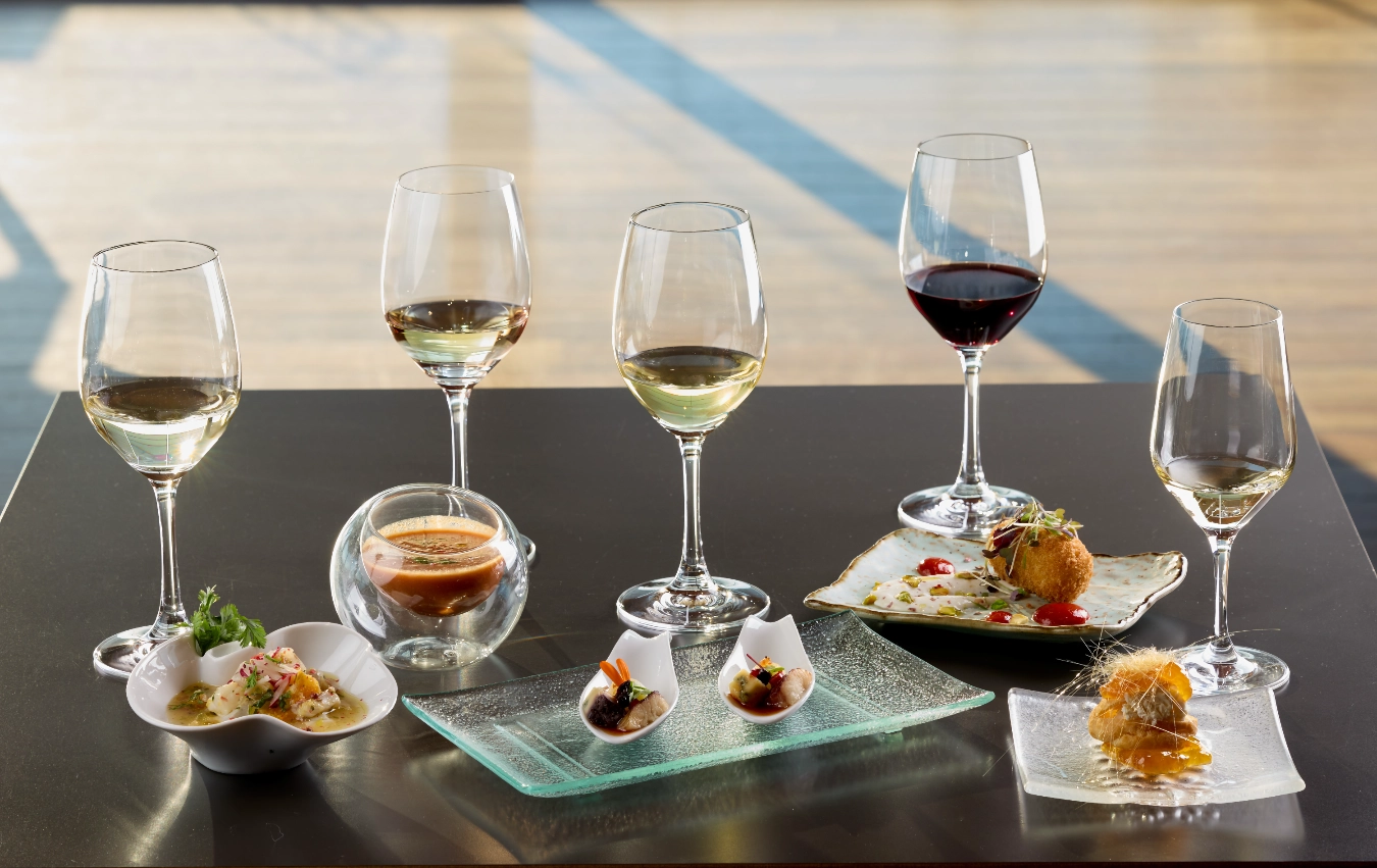 A presentation of the dishes for the Harmony wine tasting